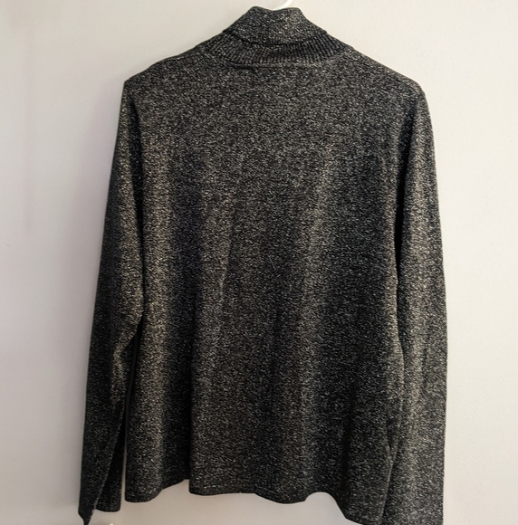 Nwt Susan Graver Black Metallic Turtleneck Sweater Large - Picture 5 of 6